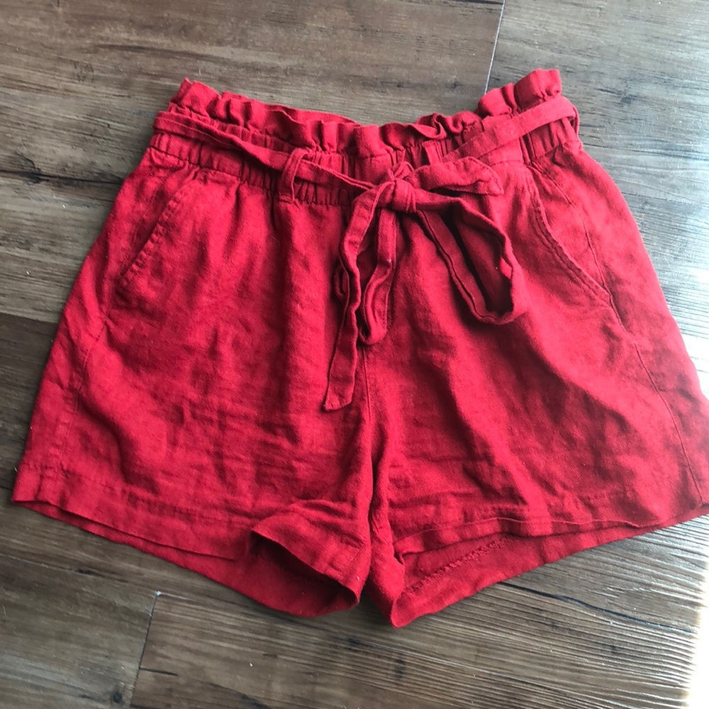 Red High-Waisted Shorts